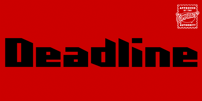 Card displaying CC Deadline Variable typeface in various styles