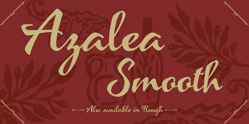 Card displaying Azalea typeface in various styles