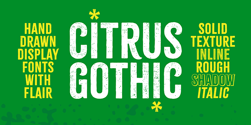 Card displaying Citrus Gothic typeface in various styles