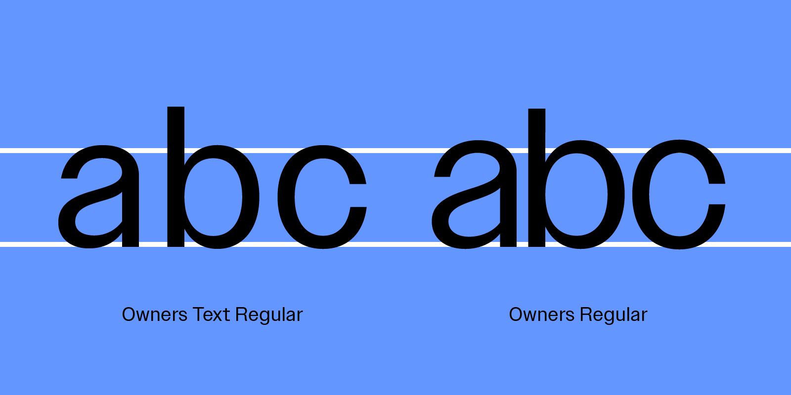 Card displaying Owners Text typeface in various styles
