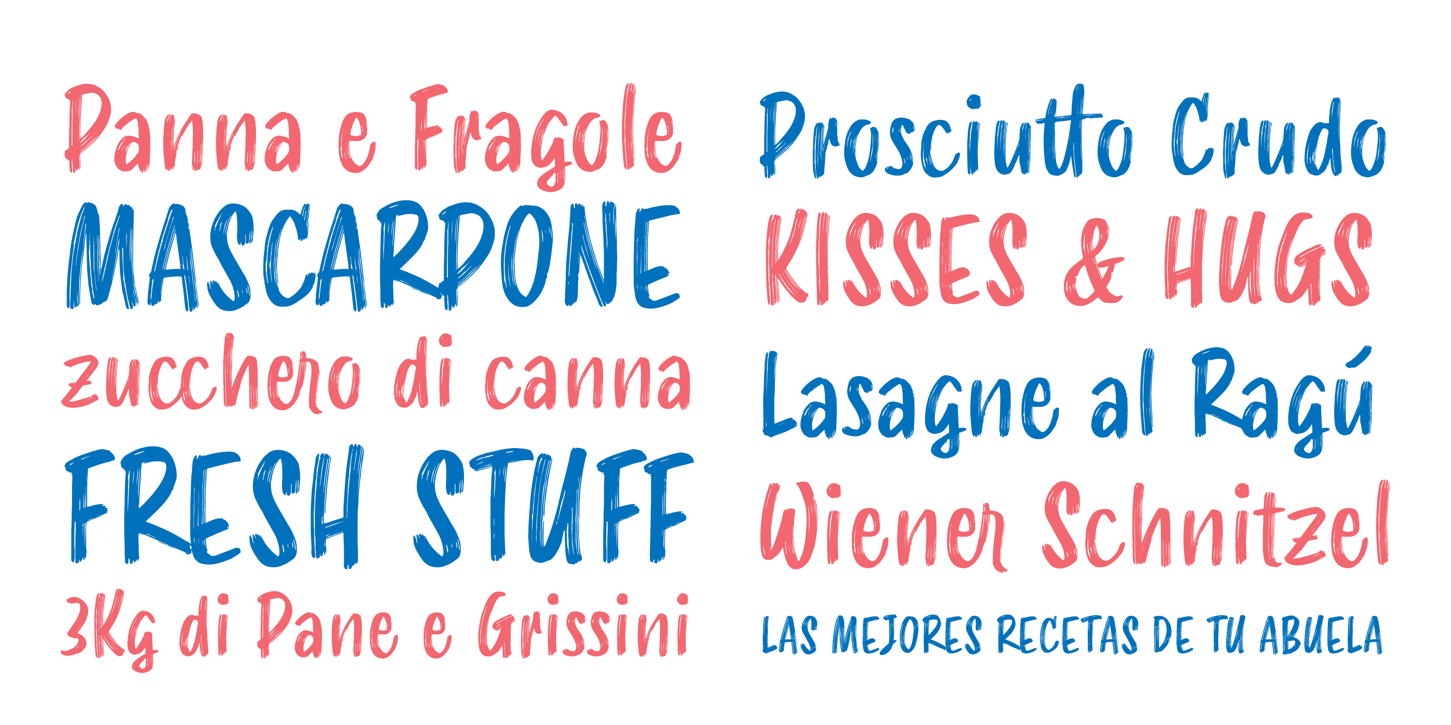 Card displaying Smoothy typeface in various styles