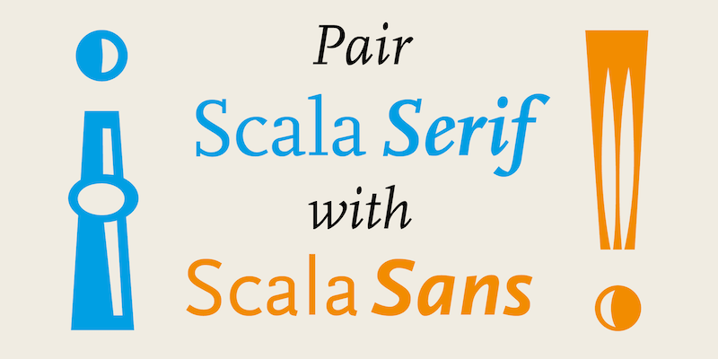 Card displaying Scala typeface in various styles