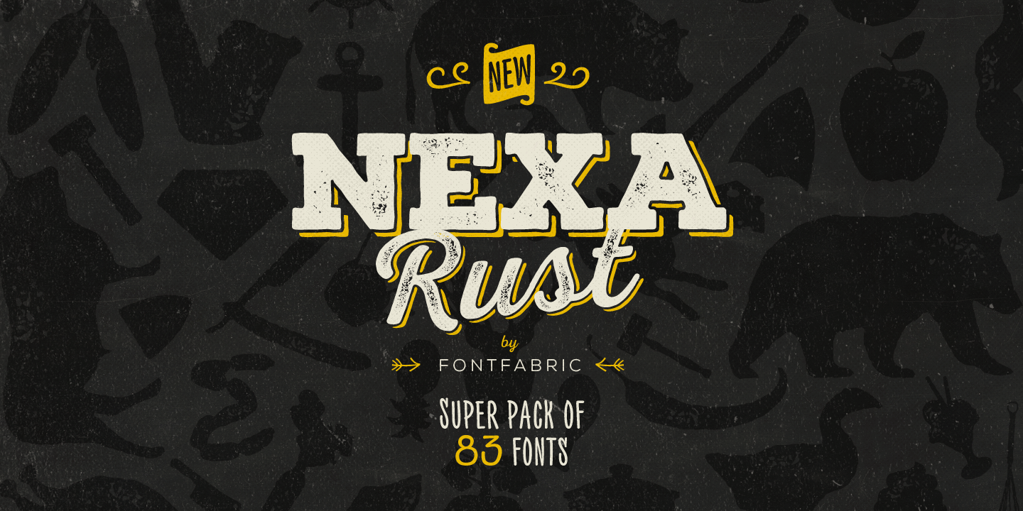 Card displaying Nexa Rust typeface in various styles