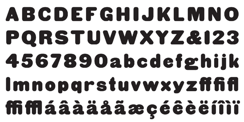 Card displaying HWT Gothic Round typeface in various styles