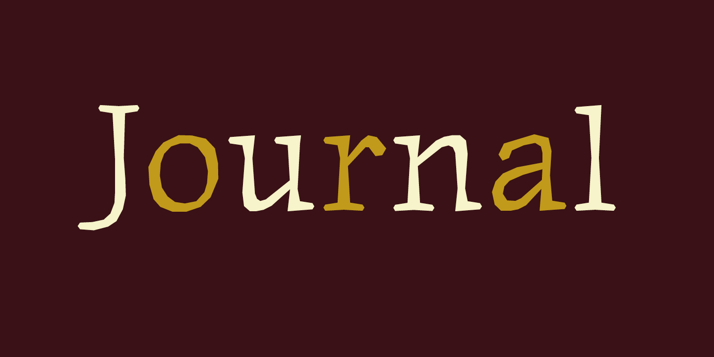 Card displaying Journal typeface in various styles