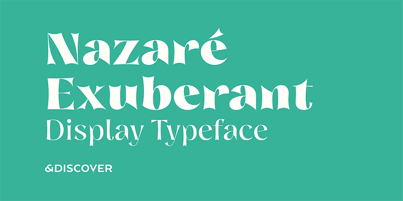 Card displaying Nazare Exuberant typeface in various styles