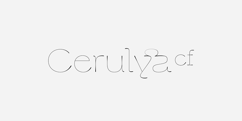 Card displaying Cerulya CF typeface in various styles