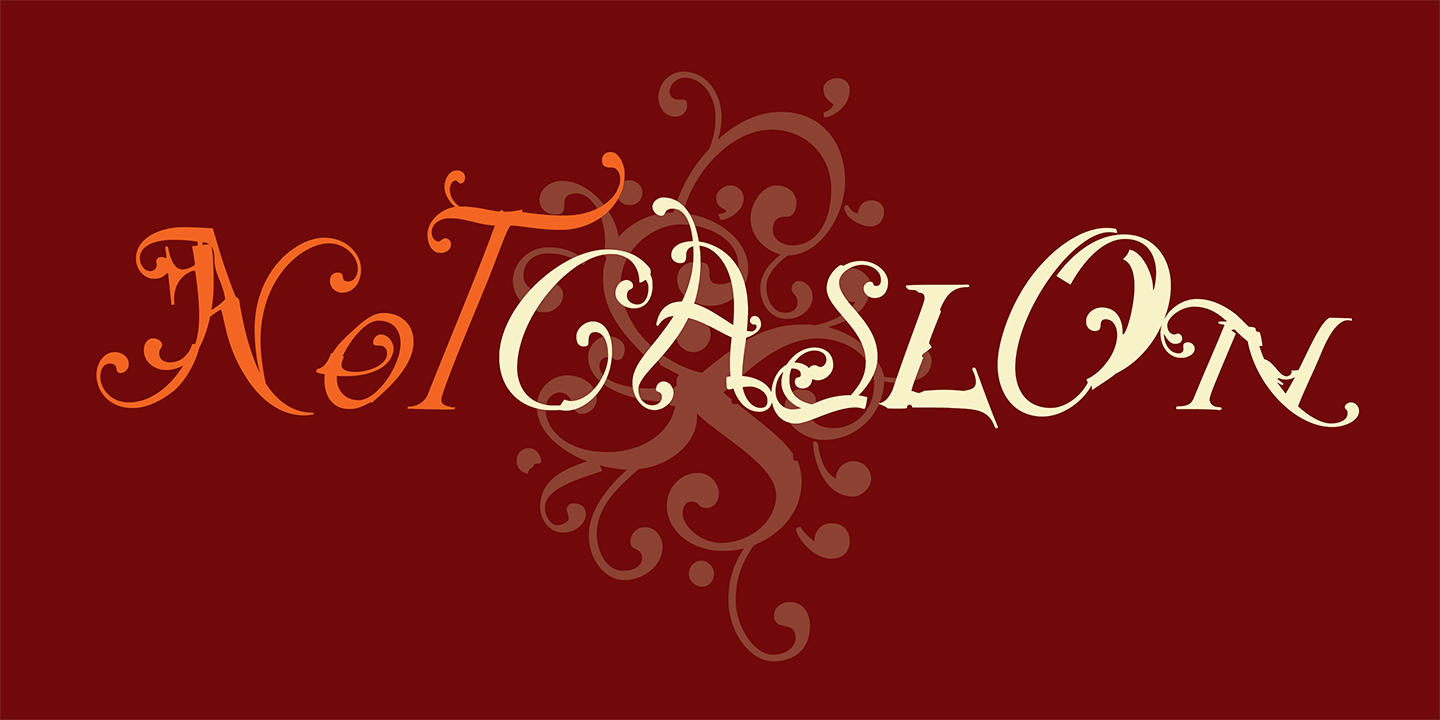 Card displaying NotCaslon typeface in various styles