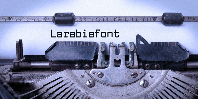 Card displaying Larabiefont typeface in various styles