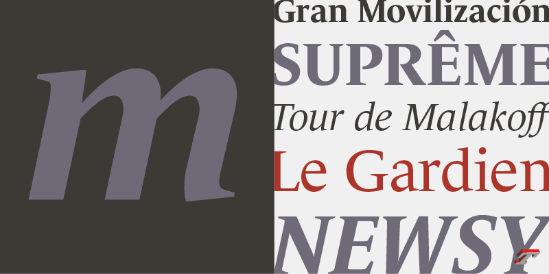 Card displaying Le Monde Journal typeface in various styles