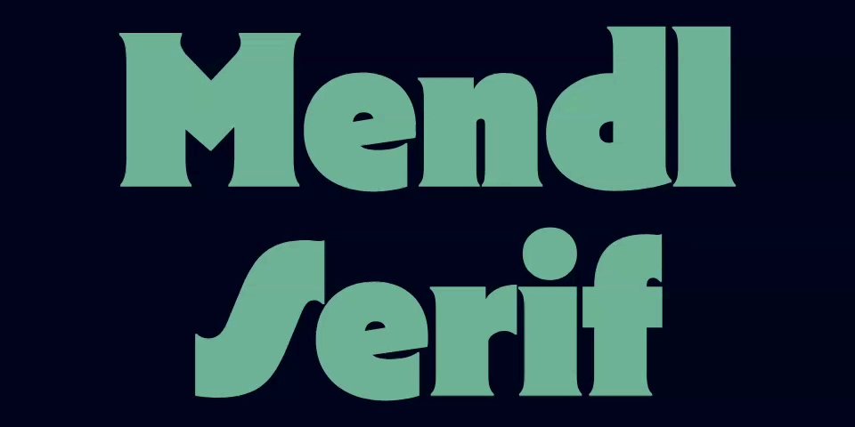 Card displaying Mendl Serif Variable typeface in various styles