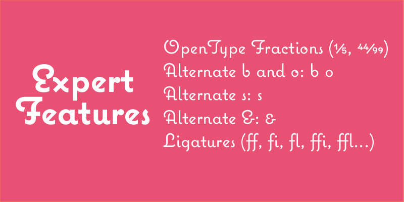 Card displaying Coquette typeface in various styles