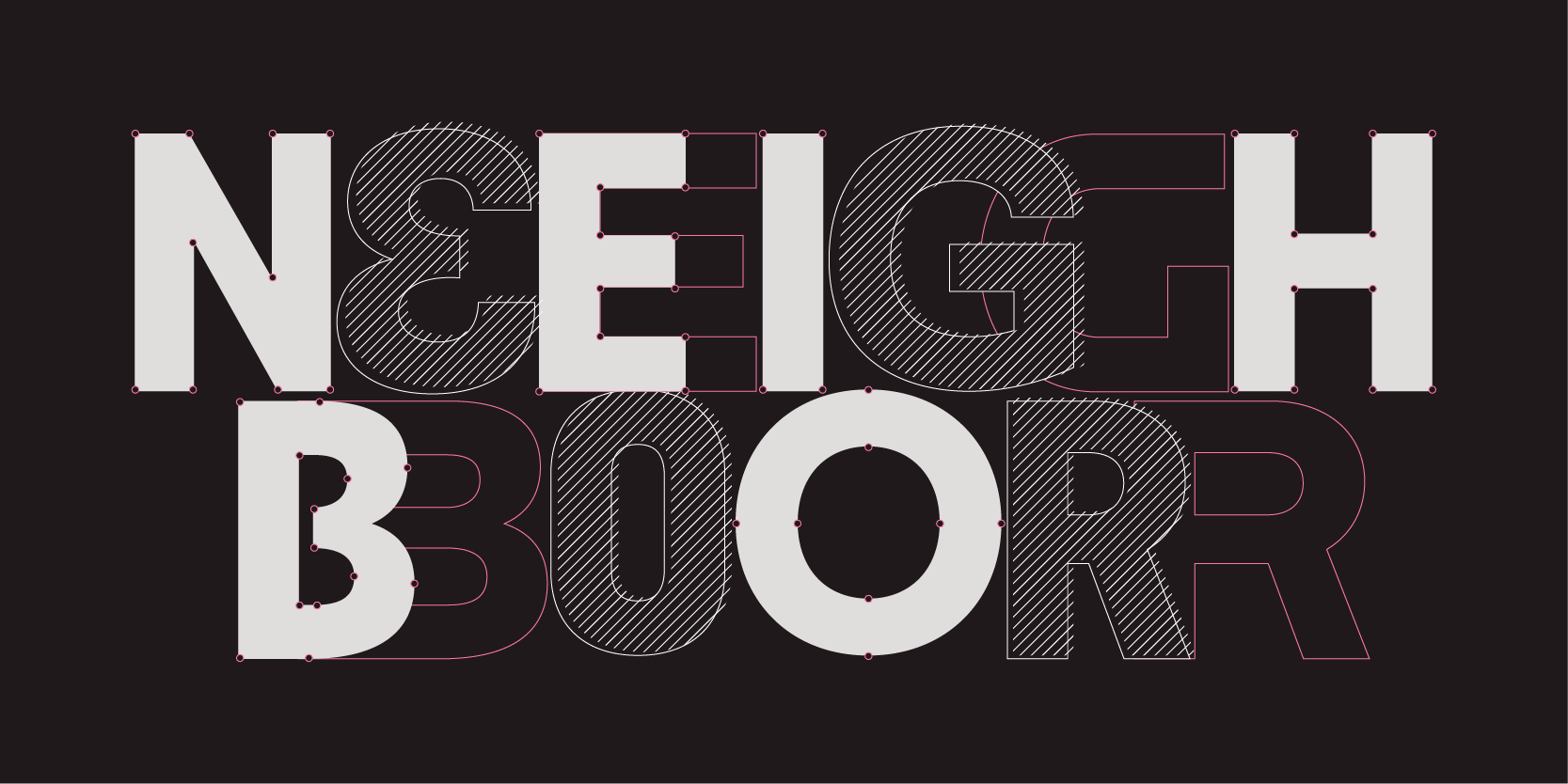 Card displaying Neighbor typeface in various styles