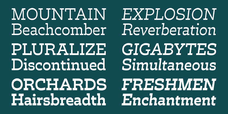Card displaying Trilby typeface in various styles