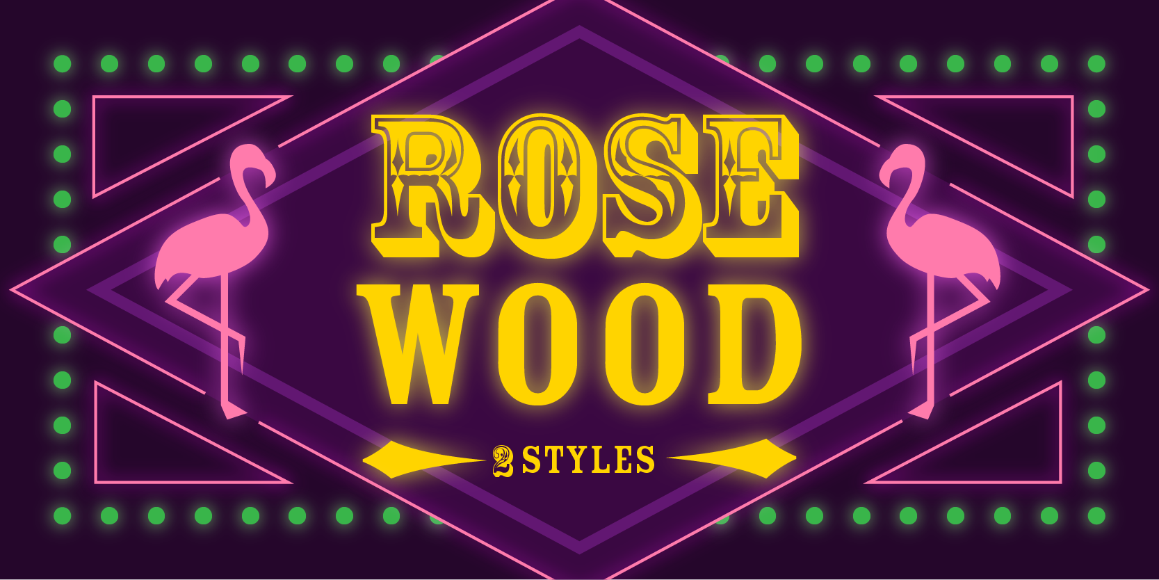 Card displaying Rosewood typeface in various styles