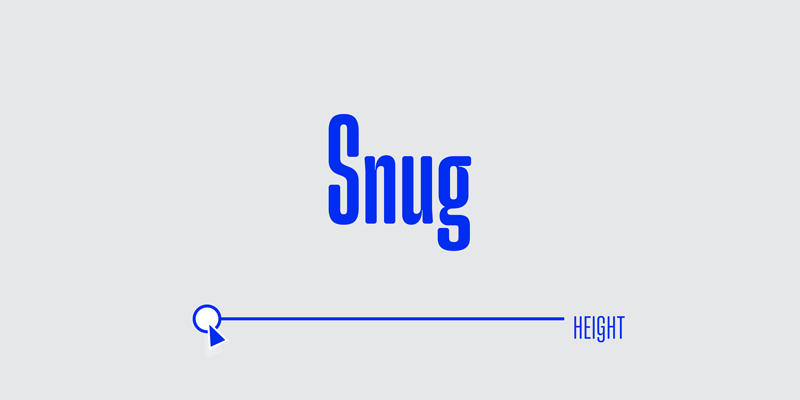 Card displaying Snug Variable typeface in various styles