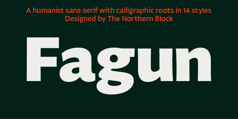 Card displaying Fagun typeface in various styles
