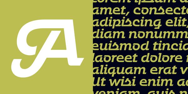 Card displaying Urbane Adscript typeface in various styles