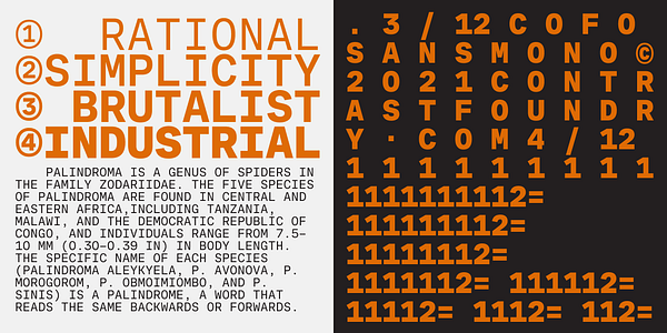 Card displaying CoFo Sans Mono Variable typeface in various styles