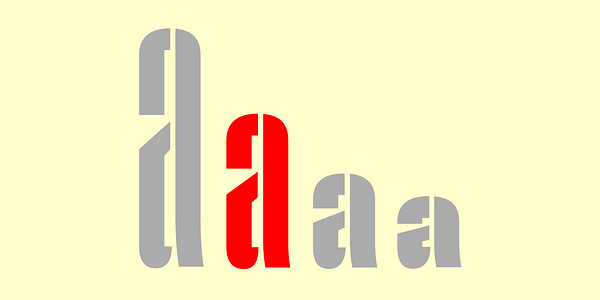 Card displaying Pressio Stencil Compressed typeface in various styles