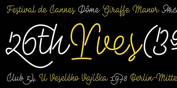 Card displaying PD Monolina typeface in various styles