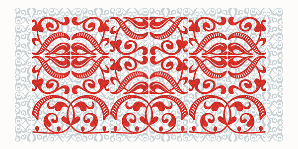 Card displaying Graveur Ornaments typeface in various styles