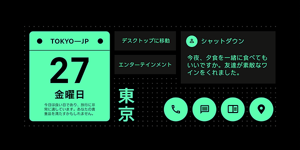 Card displaying Finder typeface in various styles