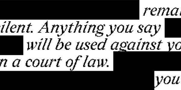 Card displaying Redaction typeface in various styles