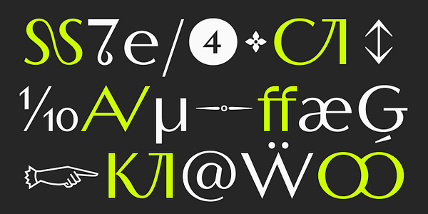 Card displaying TT Ricordi Allegria typeface in various styles