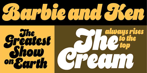 Card displaying Cheesecake typeface in various styles