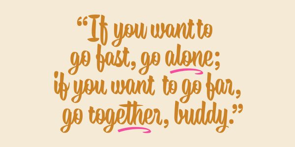 Card displaying Buddies typeface in various styles