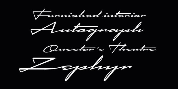 Card displaying Cadogan typeface in various styles