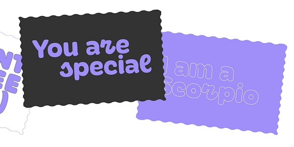 Card displaying Superpop Variable typeface in various styles