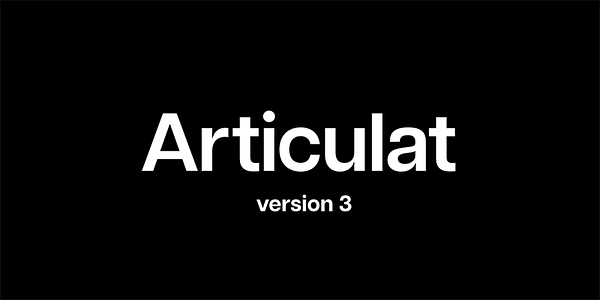 Card displaying Articulat CF typeface in various styles