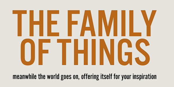 Card displaying Alternate Gothic typeface in various styles