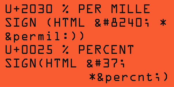 Card displaying OCR A typeface in various styles