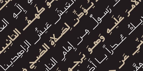 Card displaying Aaber typeface in various styles