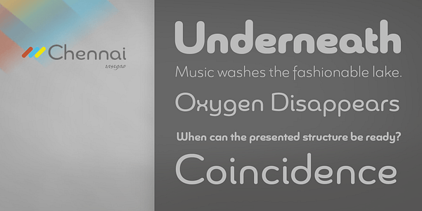 Card displaying Chennai typeface in various styles