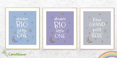 Card displaying Carrotflower typeface in various styles