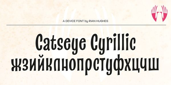 Card displaying Catseye typeface in various styles