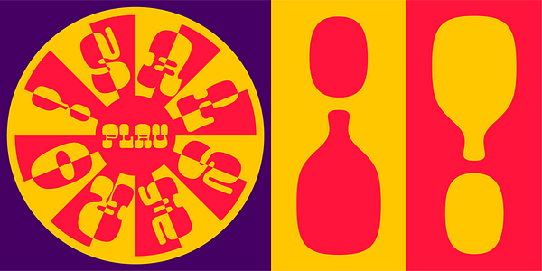 Card displaying Salsero typeface in various styles