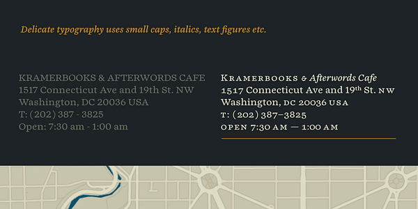 Card displaying Chiavettieri typeface in various styles