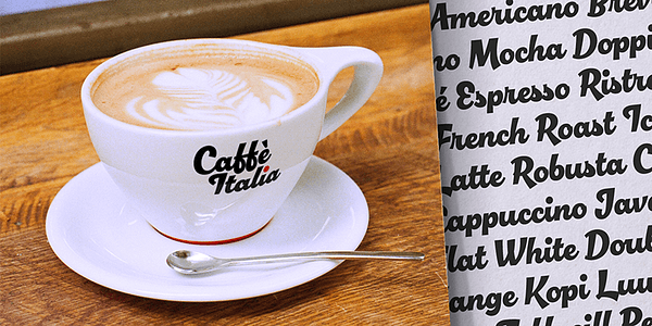 Card displaying Chill Script typeface in various styles