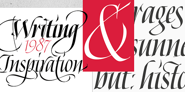 Card displaying Gratia typeface in various styles