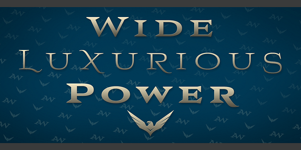 Card displaying Aviano Wedge typeface in various styles