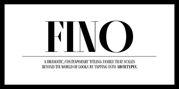 Card displaying Fino typeface in various styles