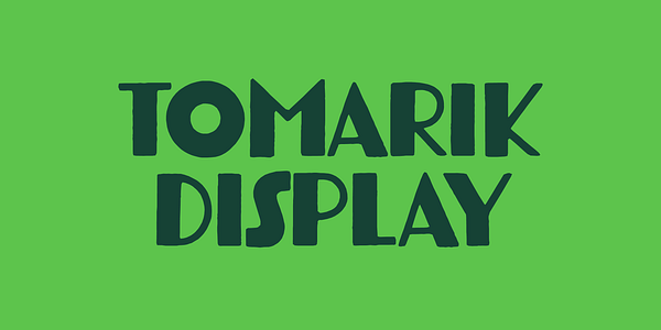 Card displaying Tomarik Display typeface in various styles