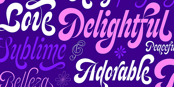 Card displaying Feline typeface in various styles