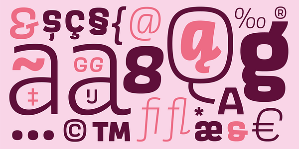 Card displaying Scarlet typeface in various styles