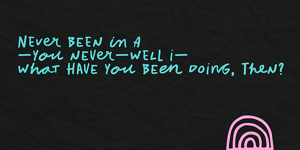 Card displaying Salted typeface in various styles